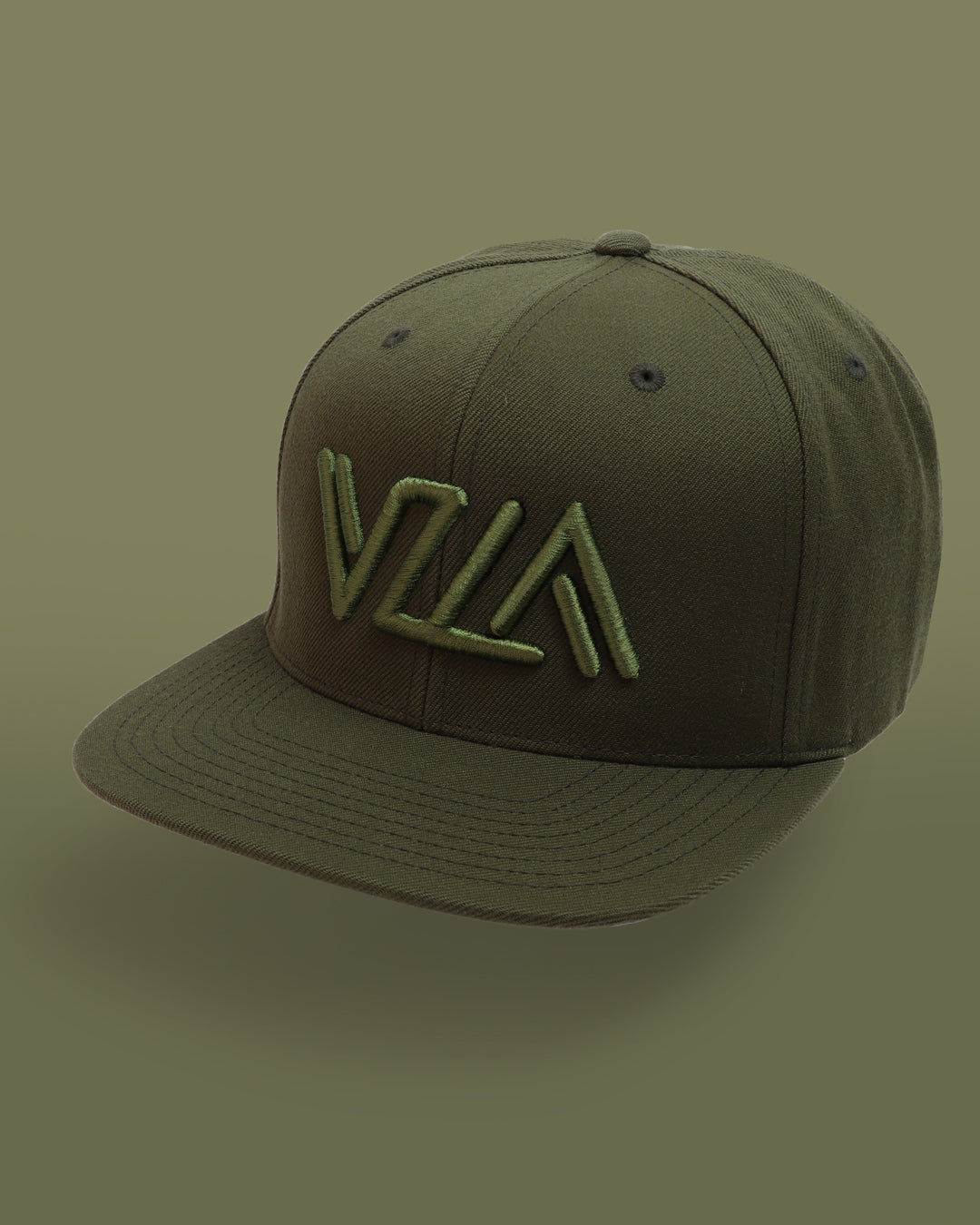 VZLA Army Green Flat Bill Snapback Hat