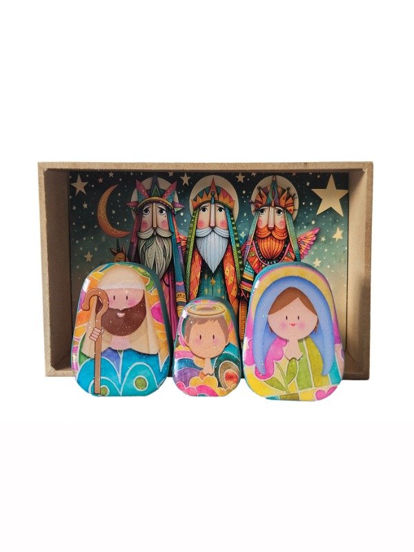 Pesebre Colorido de Tres Piezas