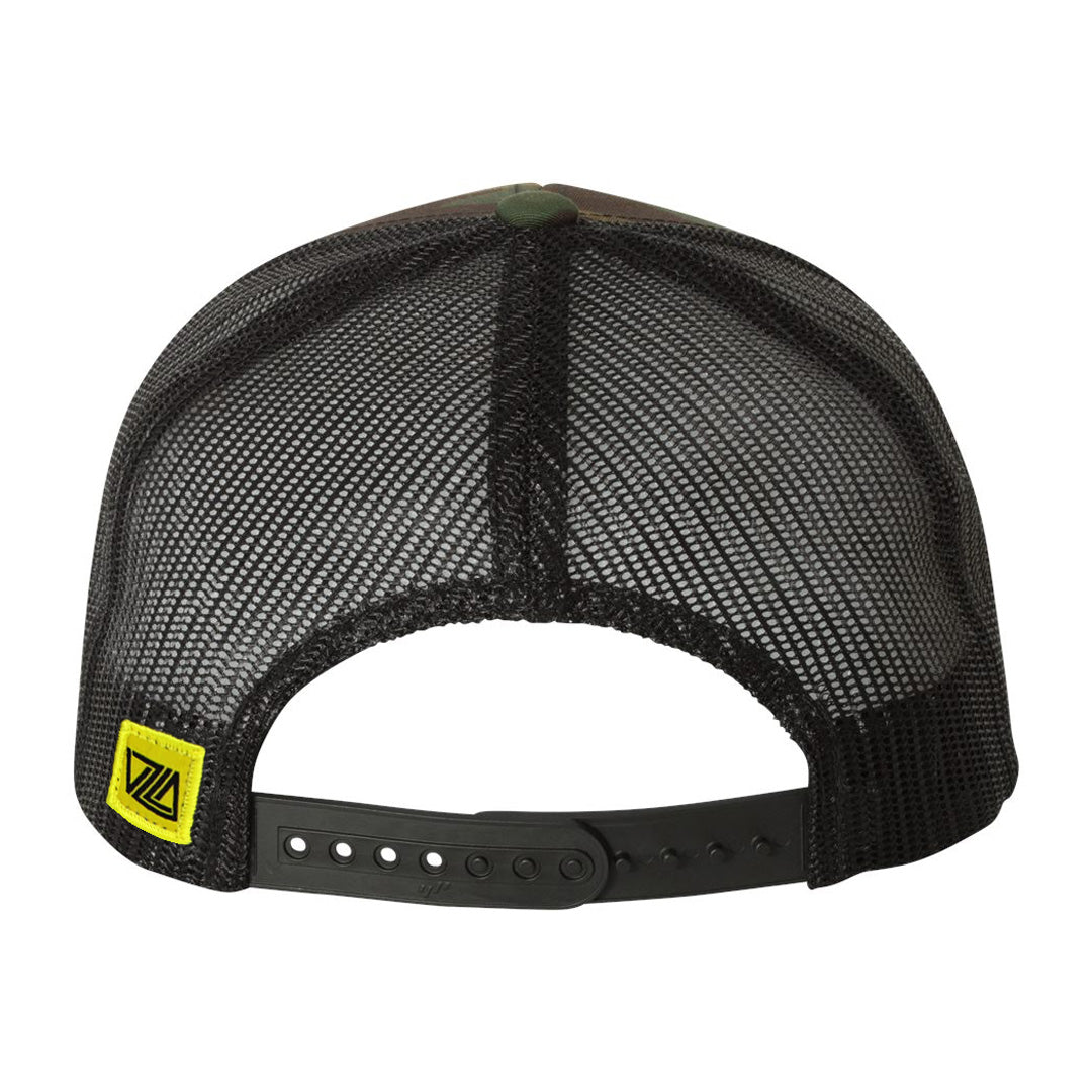 VZLA Trucker Hat Black - Leather Patch