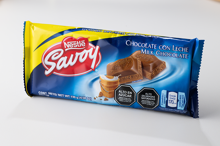 Chocolate de Leche Savoy - Caja de 130 gr 5 Unidades
