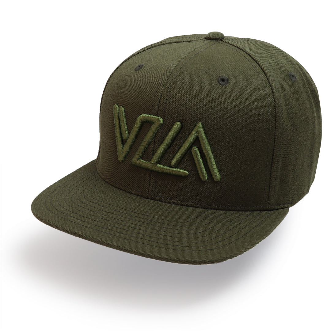 VZLA Army Green Flat Bill Snapback Hat