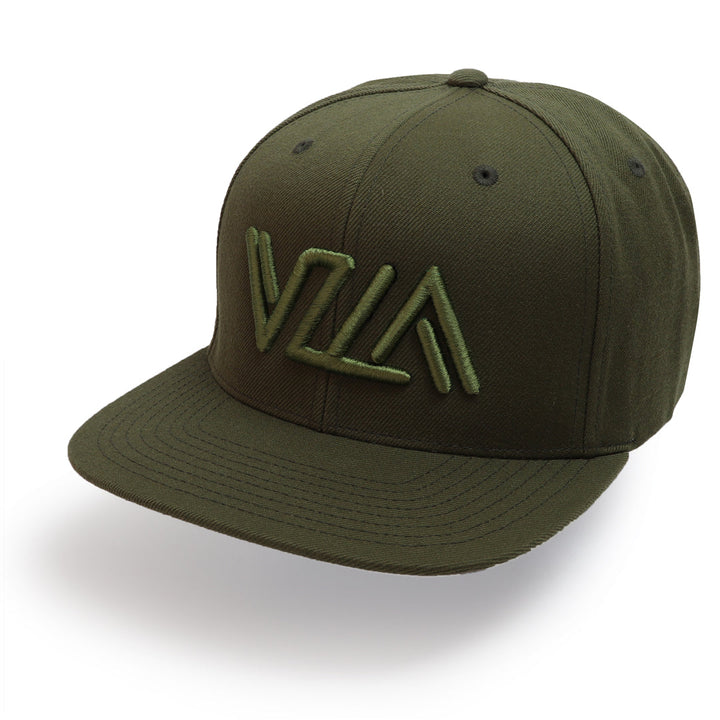 VZLA Army Green Flat Bill Snapback Hat