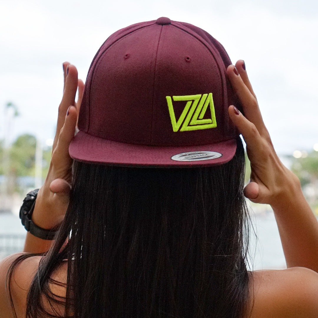 VZLA Flat Bill Snapback Hat (Vinotinto)