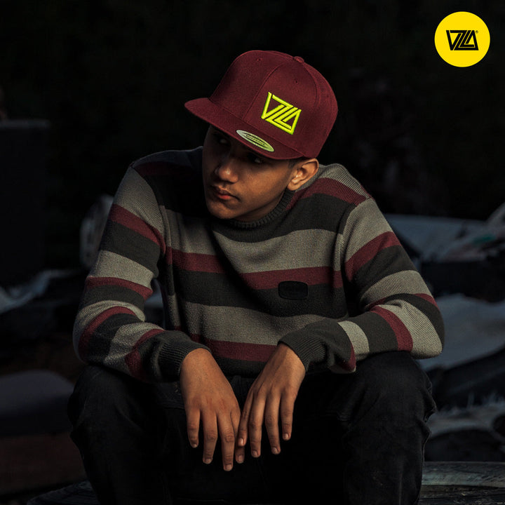 VZLA Flat Bill Snapback Hat (Vinotinto)