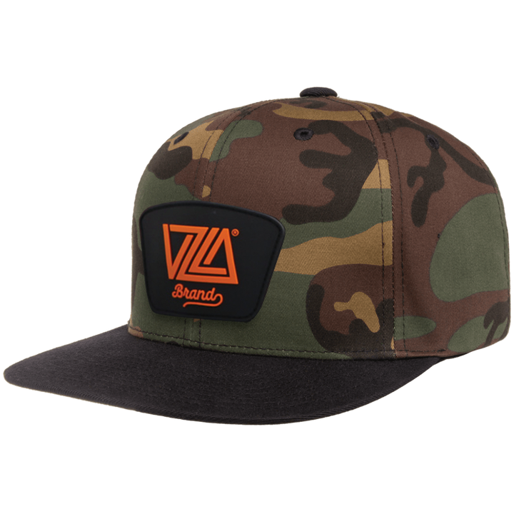 VZLA Flat Bill Snapback Hat - Camo/Black 2.0