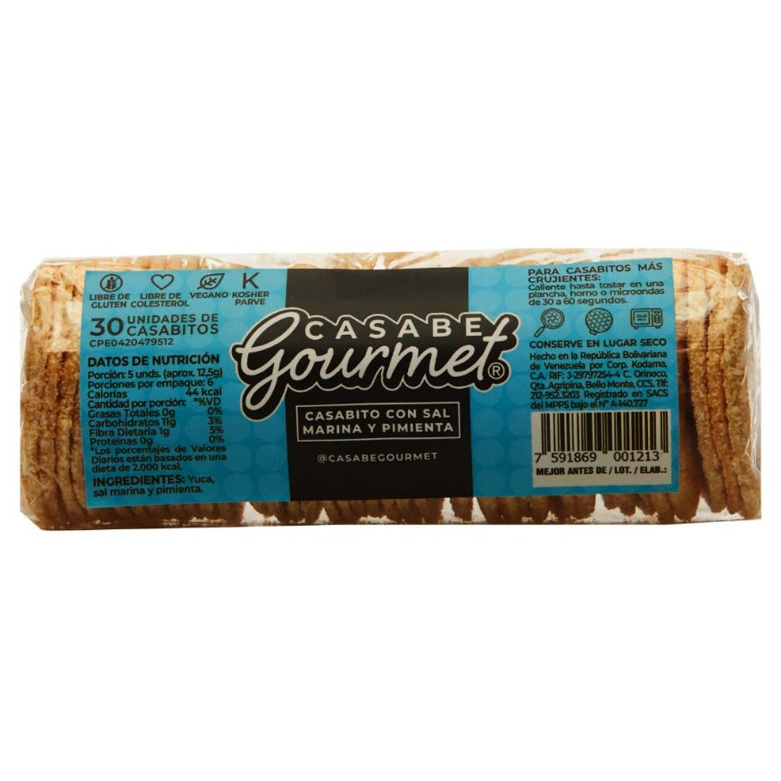 Casabe Gourmet con Sal y Pimienta - 70 gr