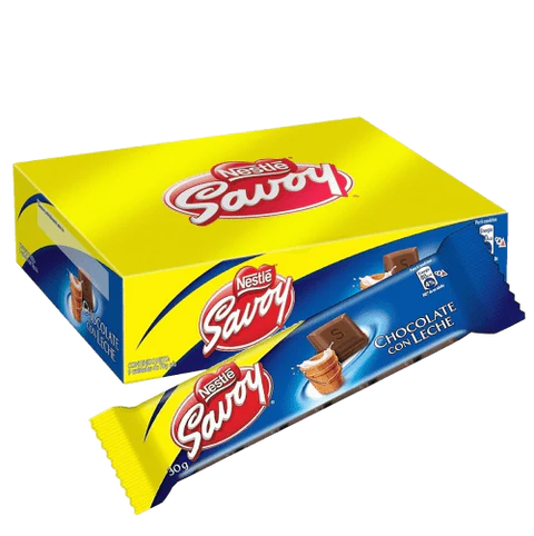 Chocolate de Leche Savoy - Caja de 30 gr 12 Unidades