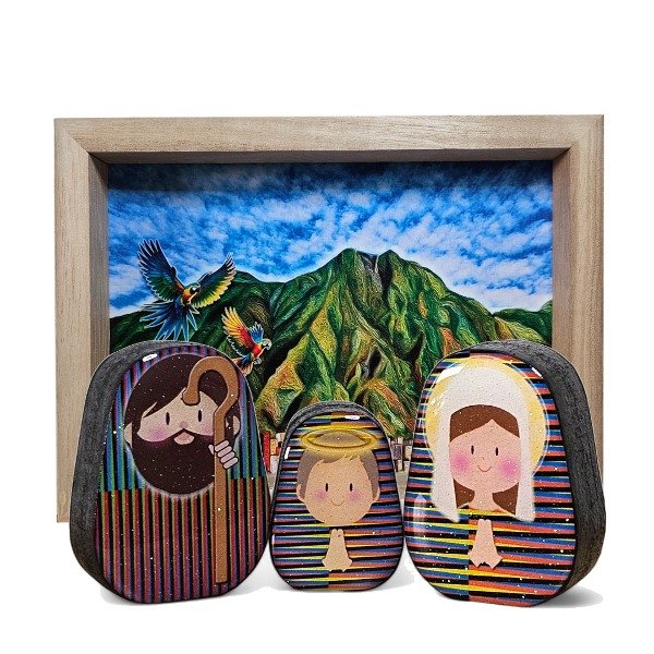 Pesebre Venezolano de Tres Piezas Estilo Cruz Diez