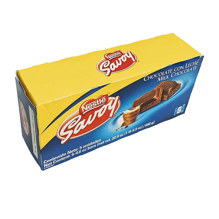 Chocolate de Leche Savoy - Caja de 130 gr 5 Unidades